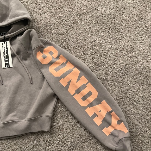 Rotate Sunday Cropped Grey Hoodie in size Medium - Picture 6 of 6